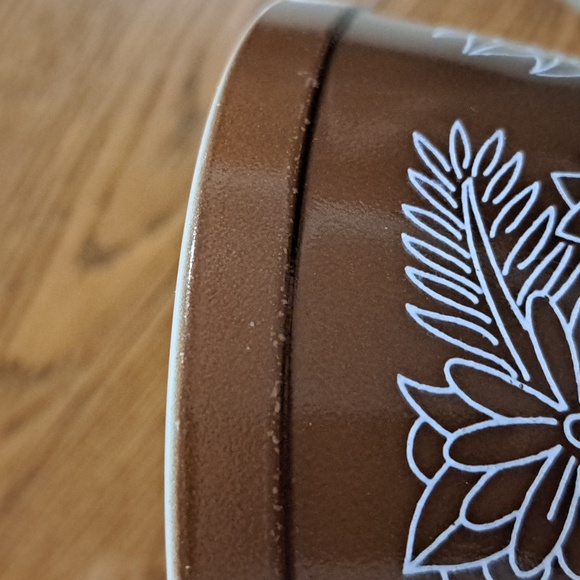 Pyrex Vintage Woodland Mixing Bowl 750 Milliliter Brown White - Picture 7 of 7